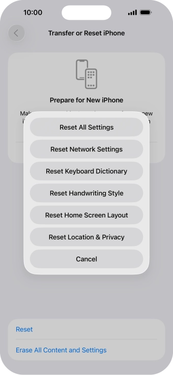 Press Reset Network Settings.