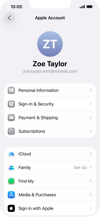 Press iCloud.