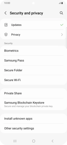 Press Other security settings. Press Other security settings.