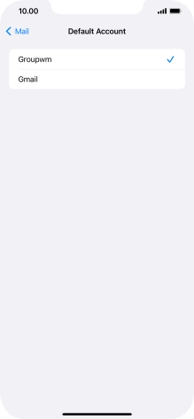 Press the required email account to select the email account as your default account.