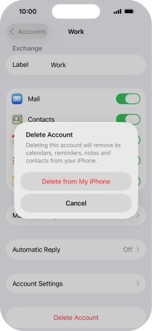 Press Delete from My iPhone. Press Delete from My iPhone.