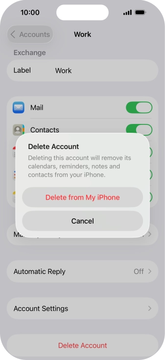 Press Delete from My iPhone. Press Delete from My iPhone.