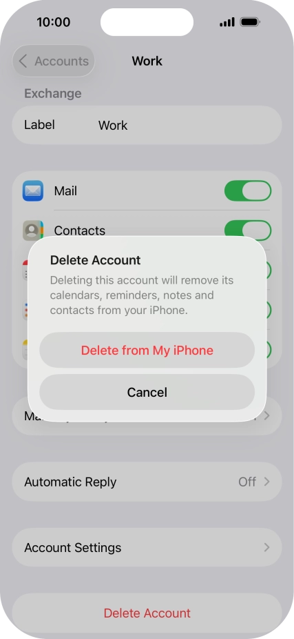 Press Delete from My iPhone. Press Delete from My iPhone.
