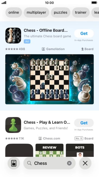 Press the required app. Press the required app.