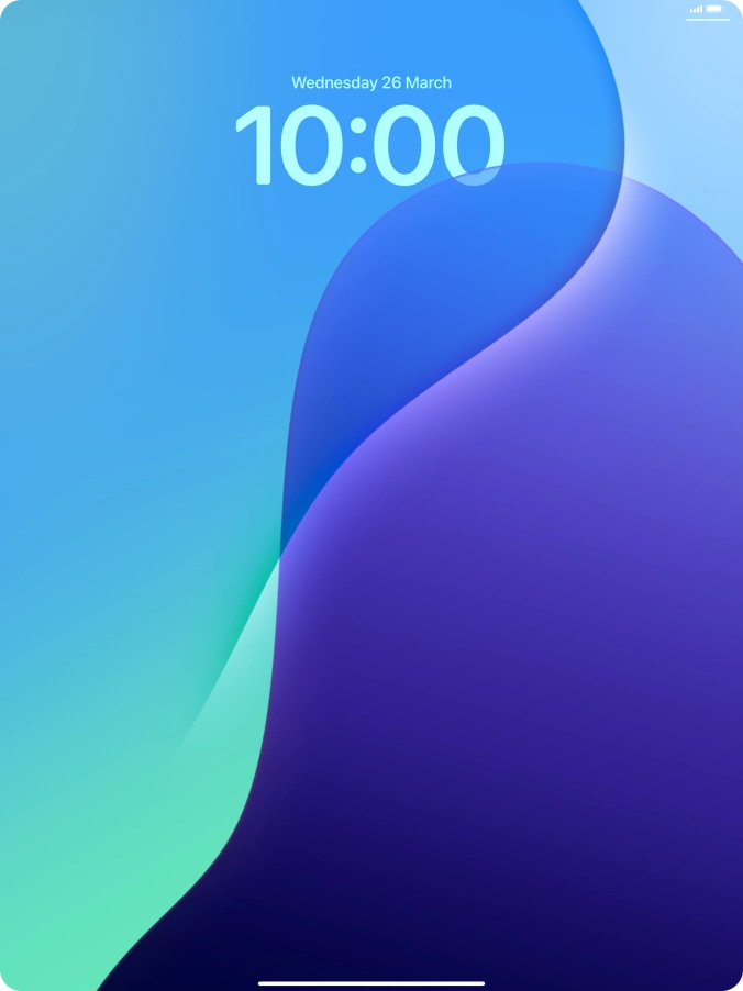 Press and hold anywhere on the lock screen.