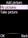 Select My pictures and press the Left selection key.