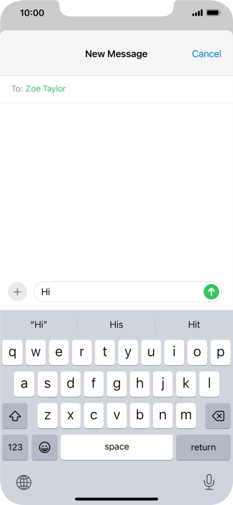 Press the send icon. Press the send icon.