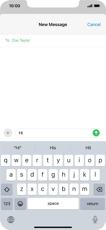 Press the send icon. Press the send icon.