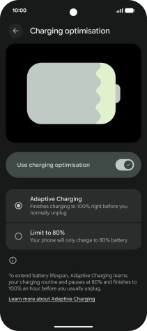 Press the required setting. Press the required setting.