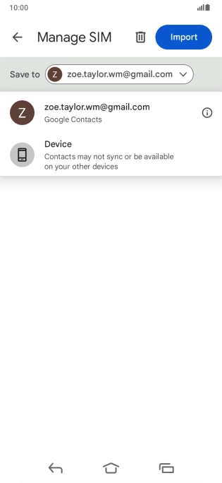 Press the required Google account. Press the required Google account.