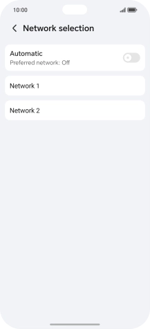 Press the required network. Press the required network.