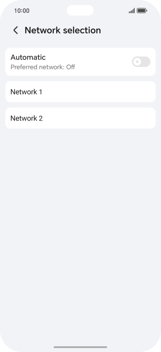Press the required network. Press the required network.
