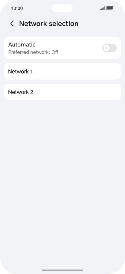 Press the required network. Press the required network.