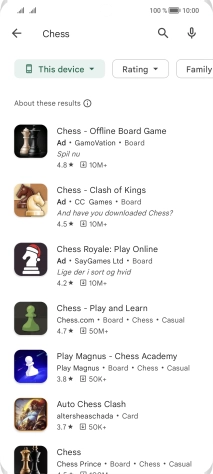 Press the required app. Press the required app.