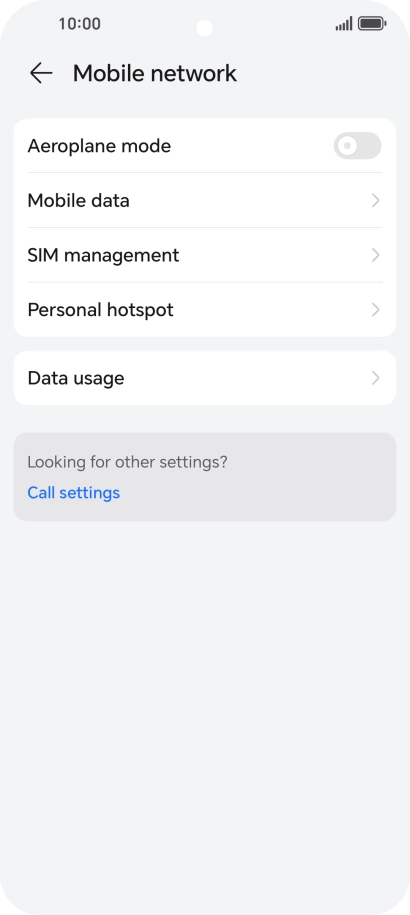 Press Mobile data.