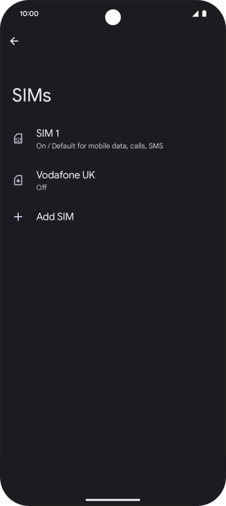 Press the required eSIM.
