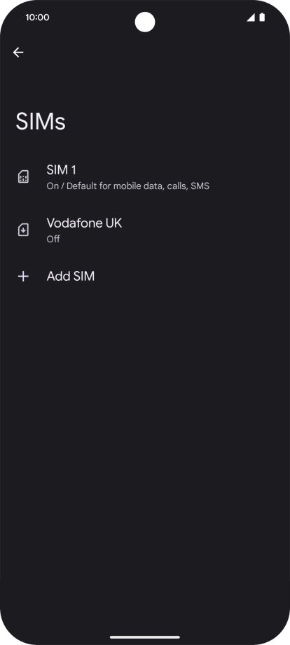 Press the required eSIM.