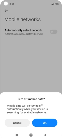 Press OK and your phone will search for networks.