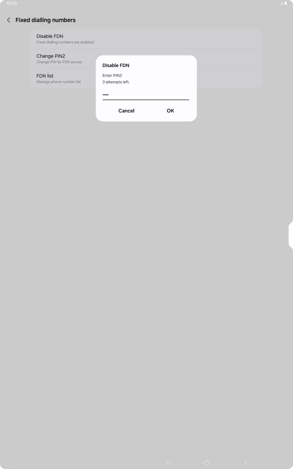 Key in your PIN2 and press OK. The default PIN2 is 1111. Key in your PIN2 and press OK. The default PIN2 is 1111.