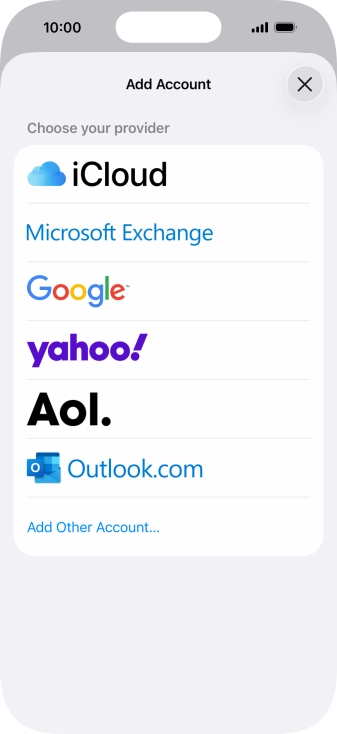 Press Microsoft Exchange.