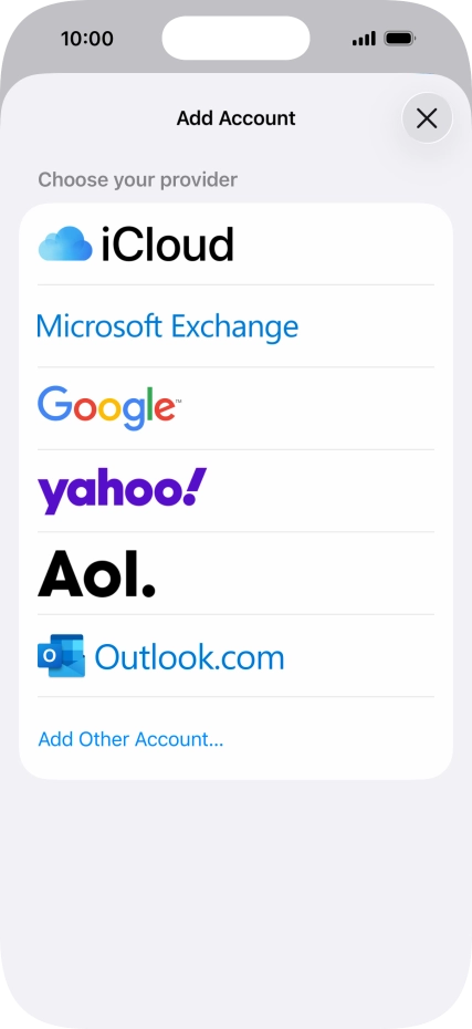 Press Microsoft Exchange.