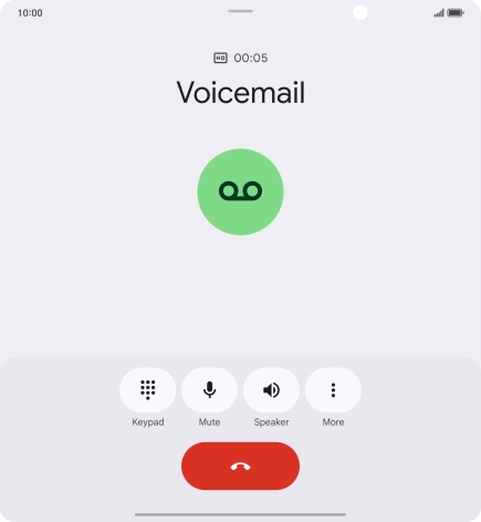 Press the end call icon.