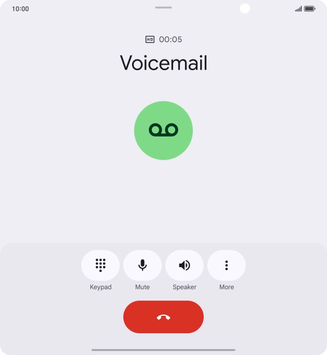 Press the end call icon.