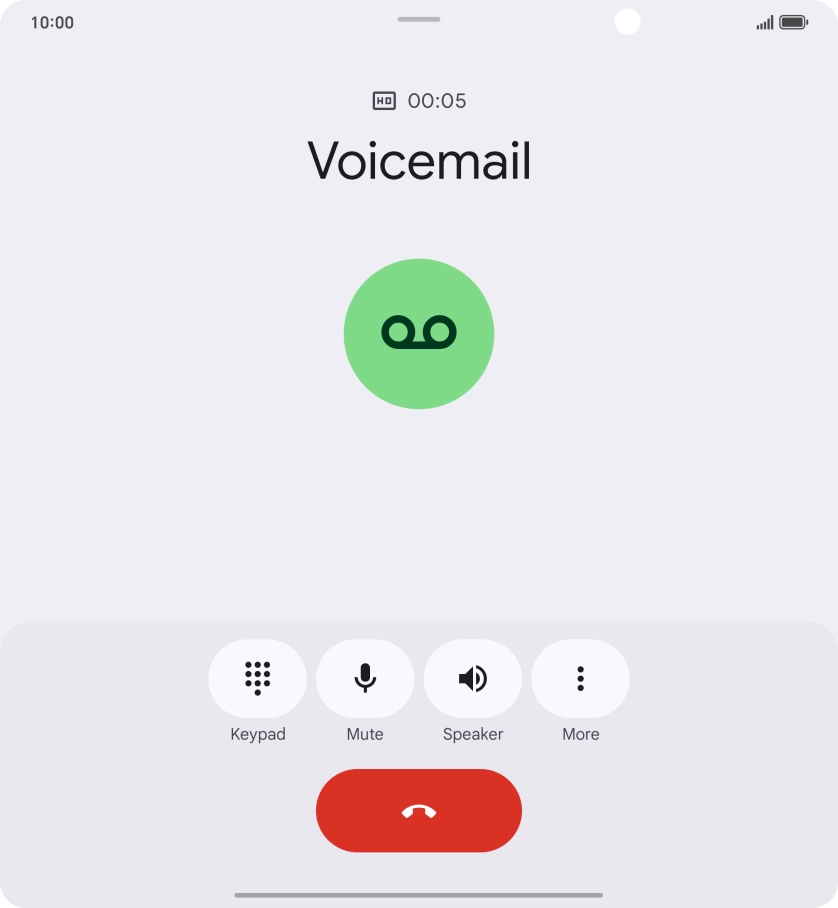 Press the end call icon.