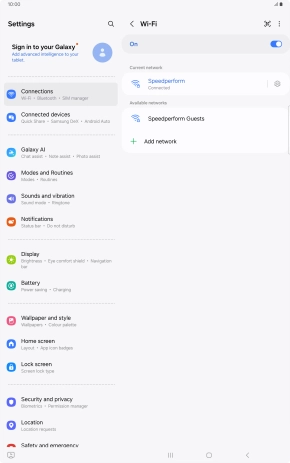 Press the settings icon next to the Wi-Fi network you're connected to.