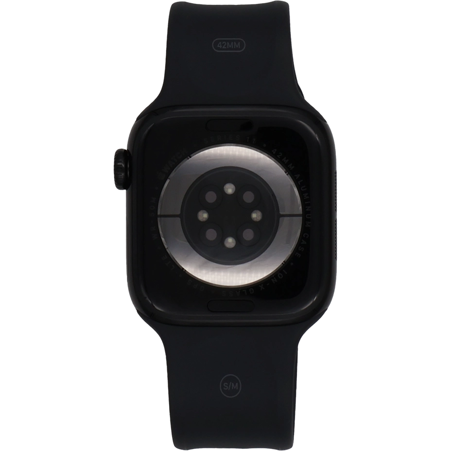 Place the back of your Apple Watch on the magnetic charger allowing it to click into place.