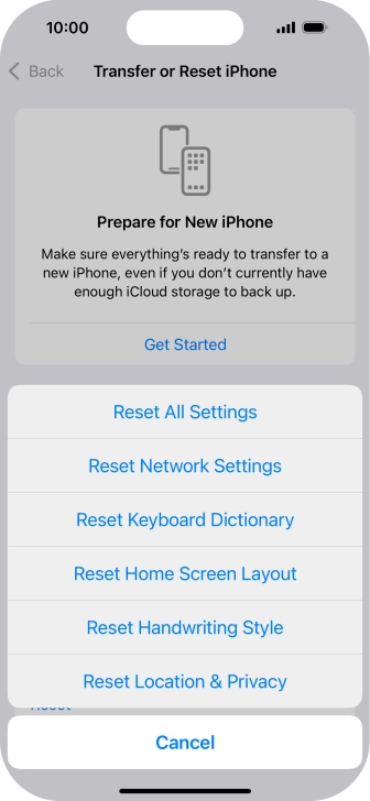 Press Reset Network Settings.