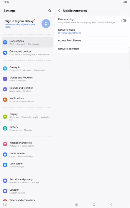 Press Network mode.