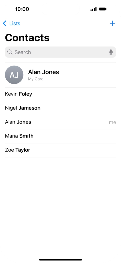 Press the required contact.
