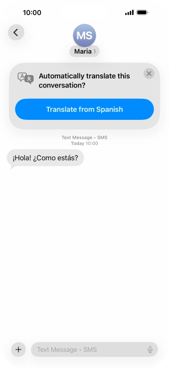 Your phone automatically detects a foreign language and suggests translating the conversation. Your phone automatically detects a foreign language and suggests translating the conversation.