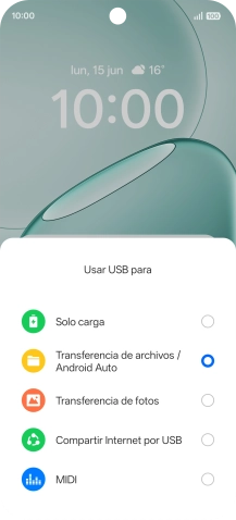 Pulsa Transferencia de archivos / Android Auto. Pulsa Transferencia de archivos / Android Auto.