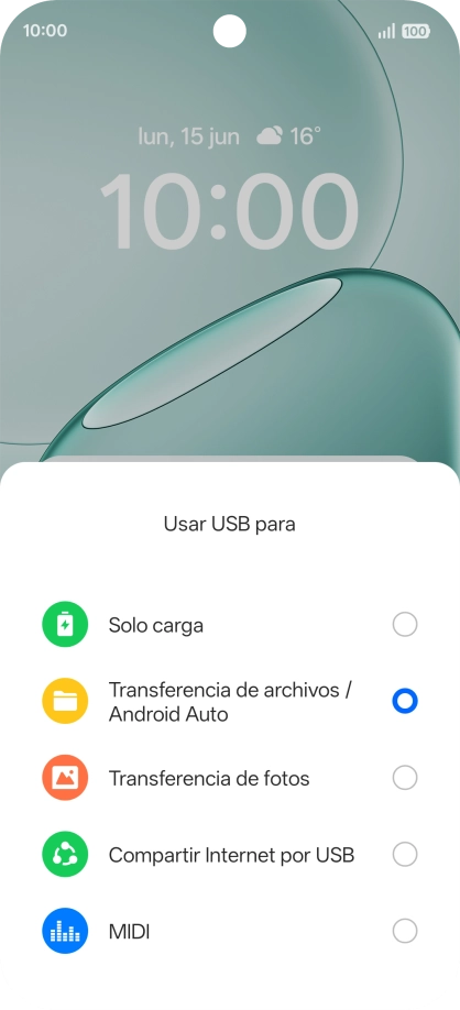 Pulsa Transferencia de archivos / Android Auto. Pulsa Transferencia de archivos / Android Auto.