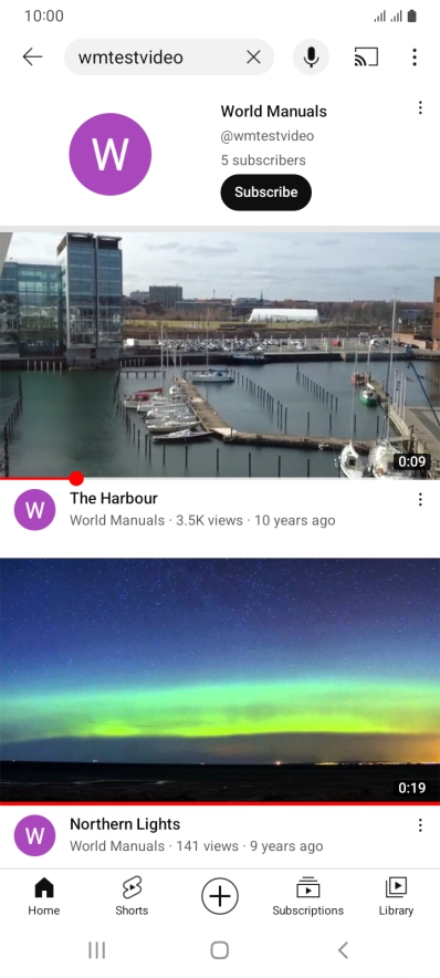 Press the required video clip. Press the required video clip.