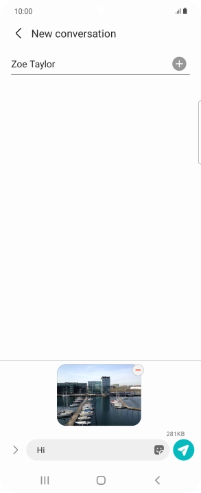 Press the send icon when you've finished your picture message. Press the send icon when you've finished your picture message.