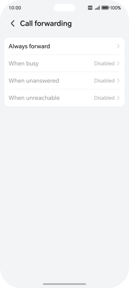 Press the required divert type.
