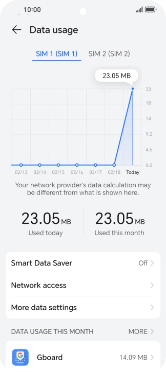 Press Network access. Press Network access.