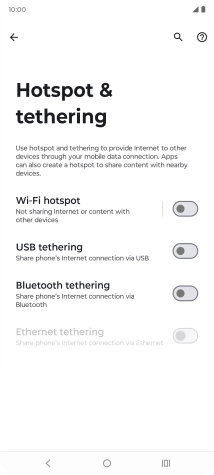 Press Wi-Fi hotspot. Press Wi-Fi hotspot.