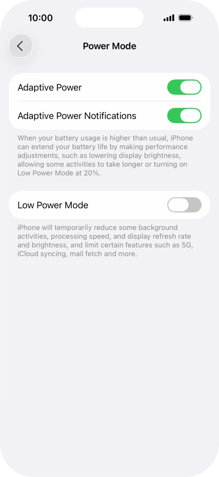 Press the indicator next to 