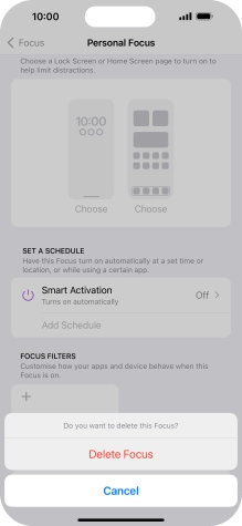 Press Delete Focus.