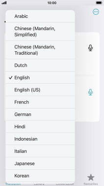 Press the required source language. Press the required source language.