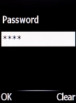 Key in your barring password and press the Navigation key. The default barring password is 1919.