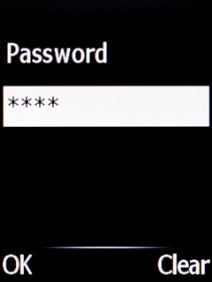 Key in your barring password and press the Navigation key. The default barring password is 1919.