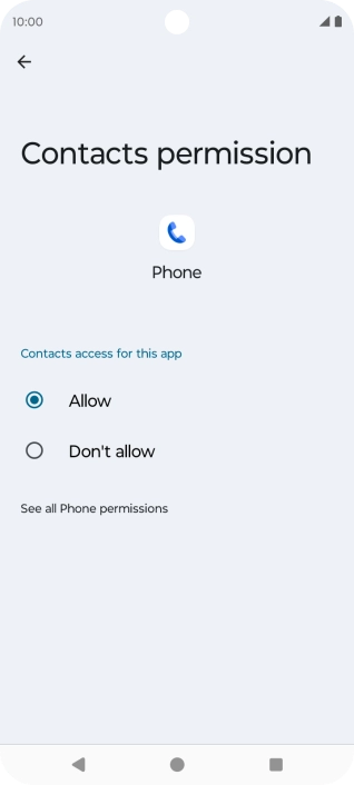 Press the required setting. Press the required setting.
