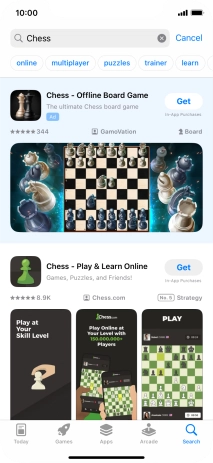 Press the required app. Press the required app.