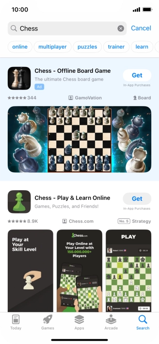 Press the required app. Press the required app.