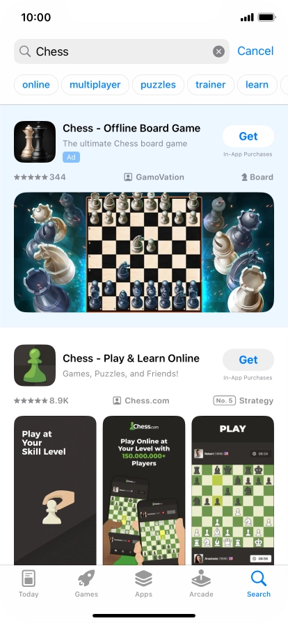 Press the required app. Press the required app.